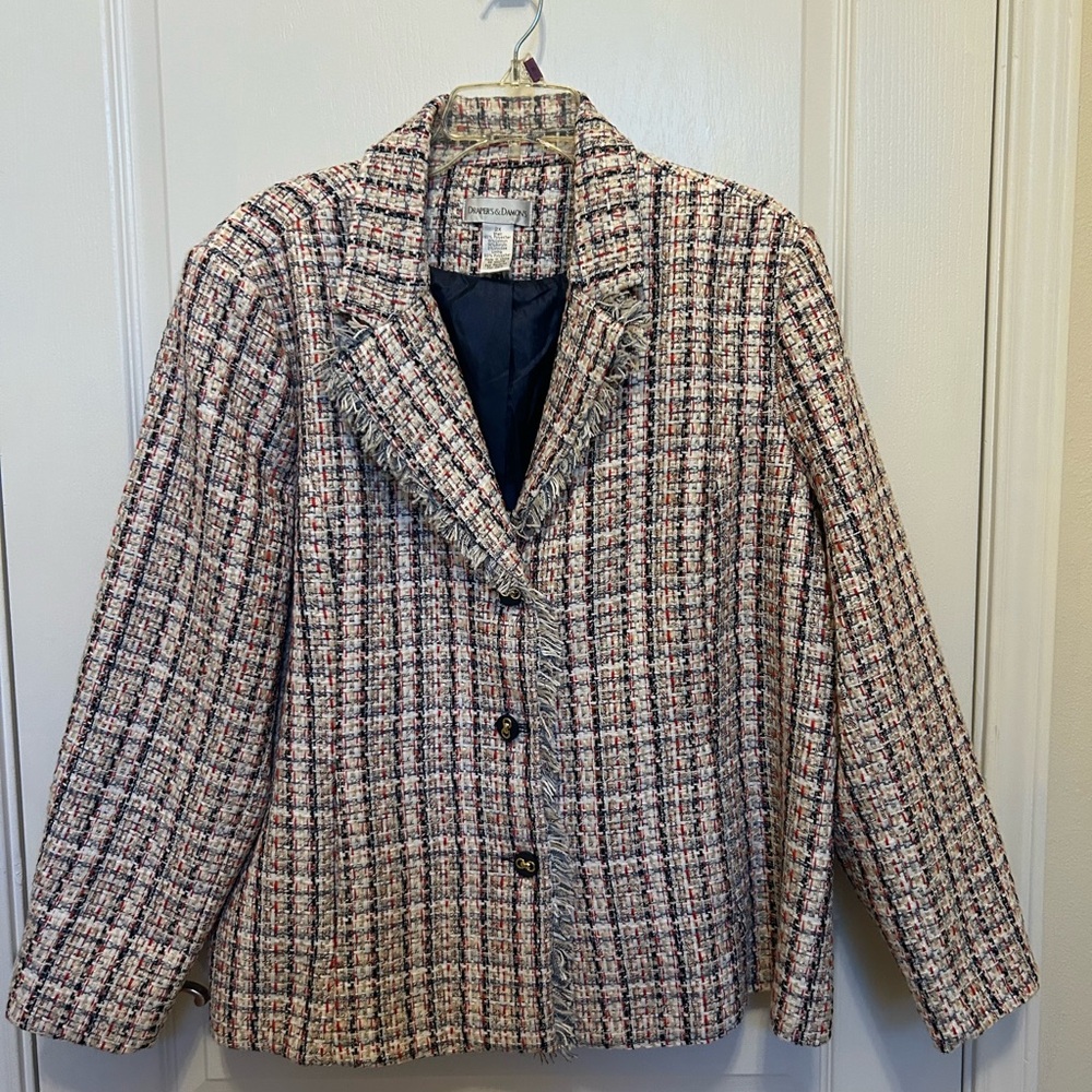 Elegant Multicolor Tweed Blazer